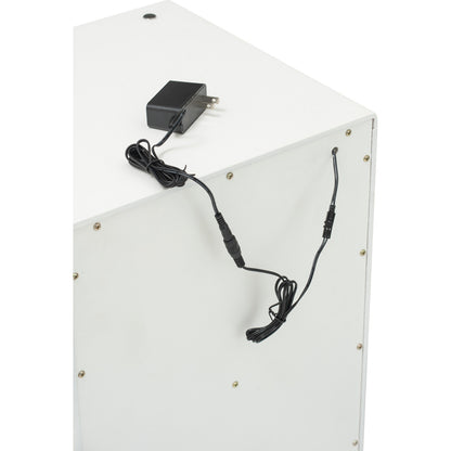 YARA Bed Side Table - White (With 1 Drawer + LED Light)