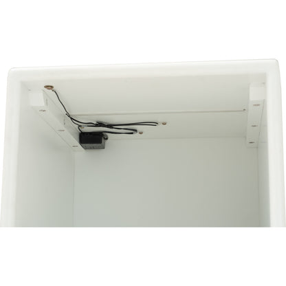 YARA Bed Side Table - White (With 1 Drawer + LED Light)