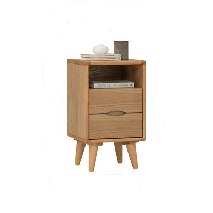 YARA Bed Side Table - Natural (With 2 Drawer)