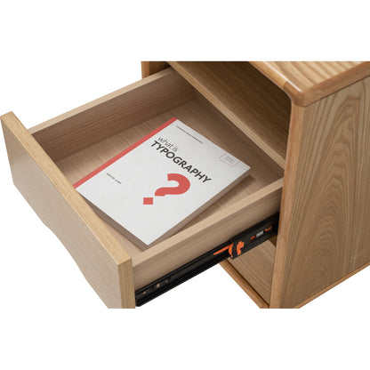 YARA Bed Side Table - Natural (With 2 Drawer)