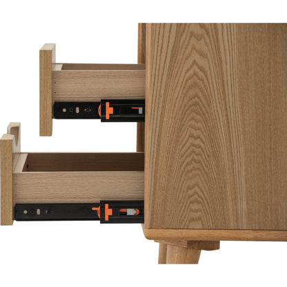 YARA Bed Side Table - Natural (With 2 Drawer)