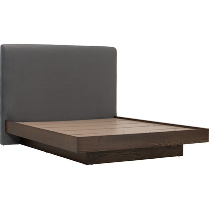 YUME Bedframe - Cocoa, Dark Grey (Queen Size)(Pets Friendly Fabric)
