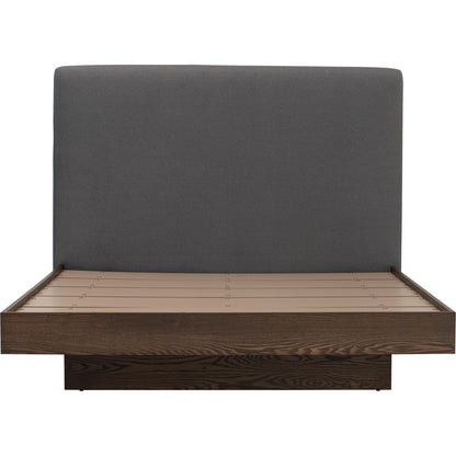 YUME Bedframe - Cocoa, Dark Grey (Queen Size)(Pets Friendly Fabric)