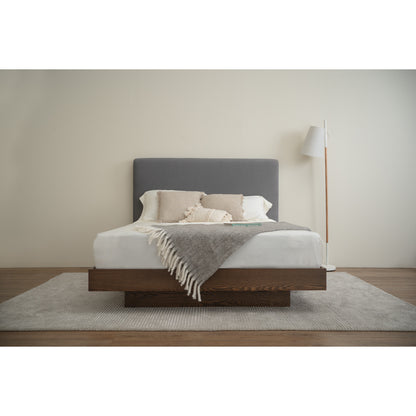 YUME Bedframe - Cocoa, Dark Grey (Queen Size)(Pets Friendly Fabric)