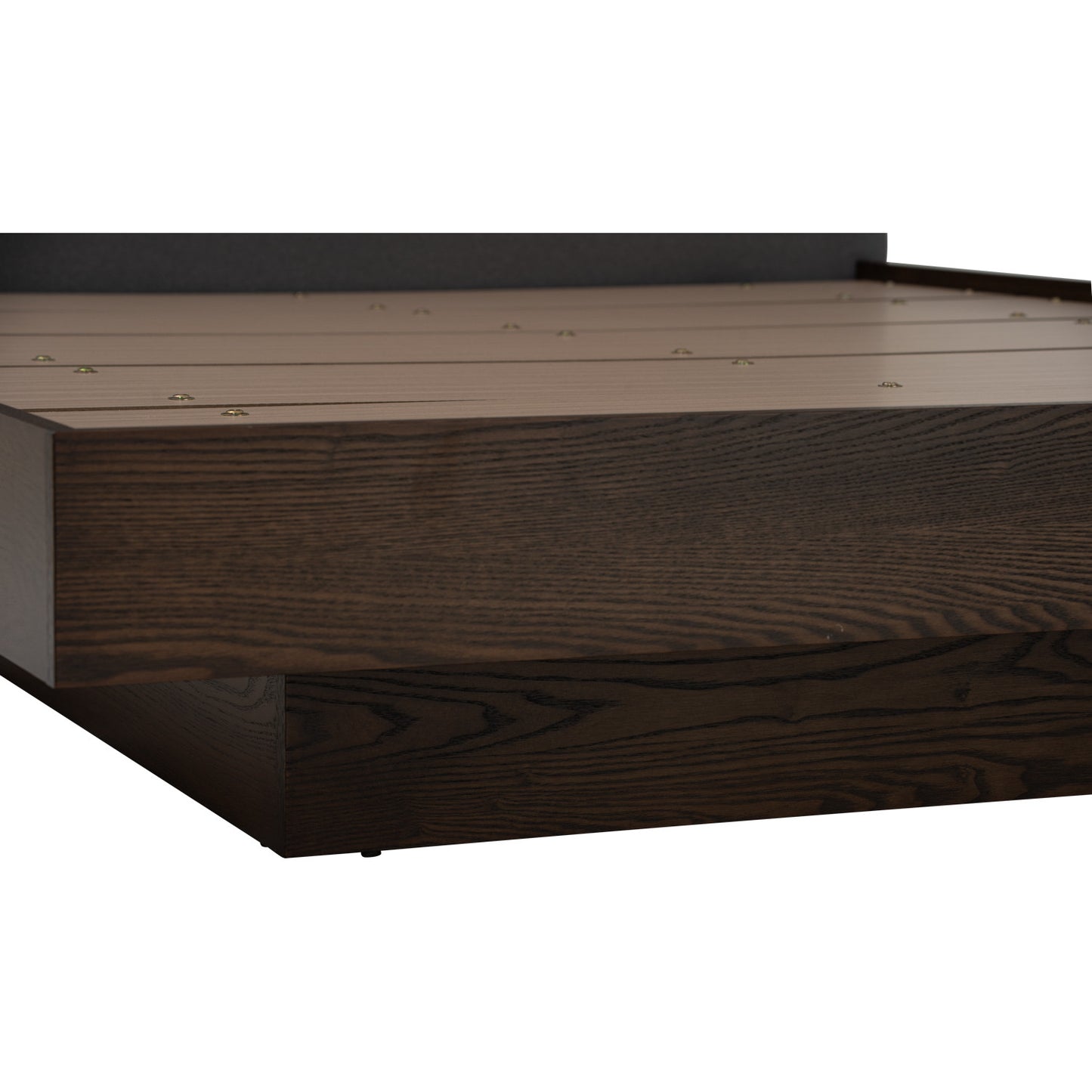 YUME Bedframe - Cocoa, Dark Grey (Queen Size)(Pets Friendly Fabric)