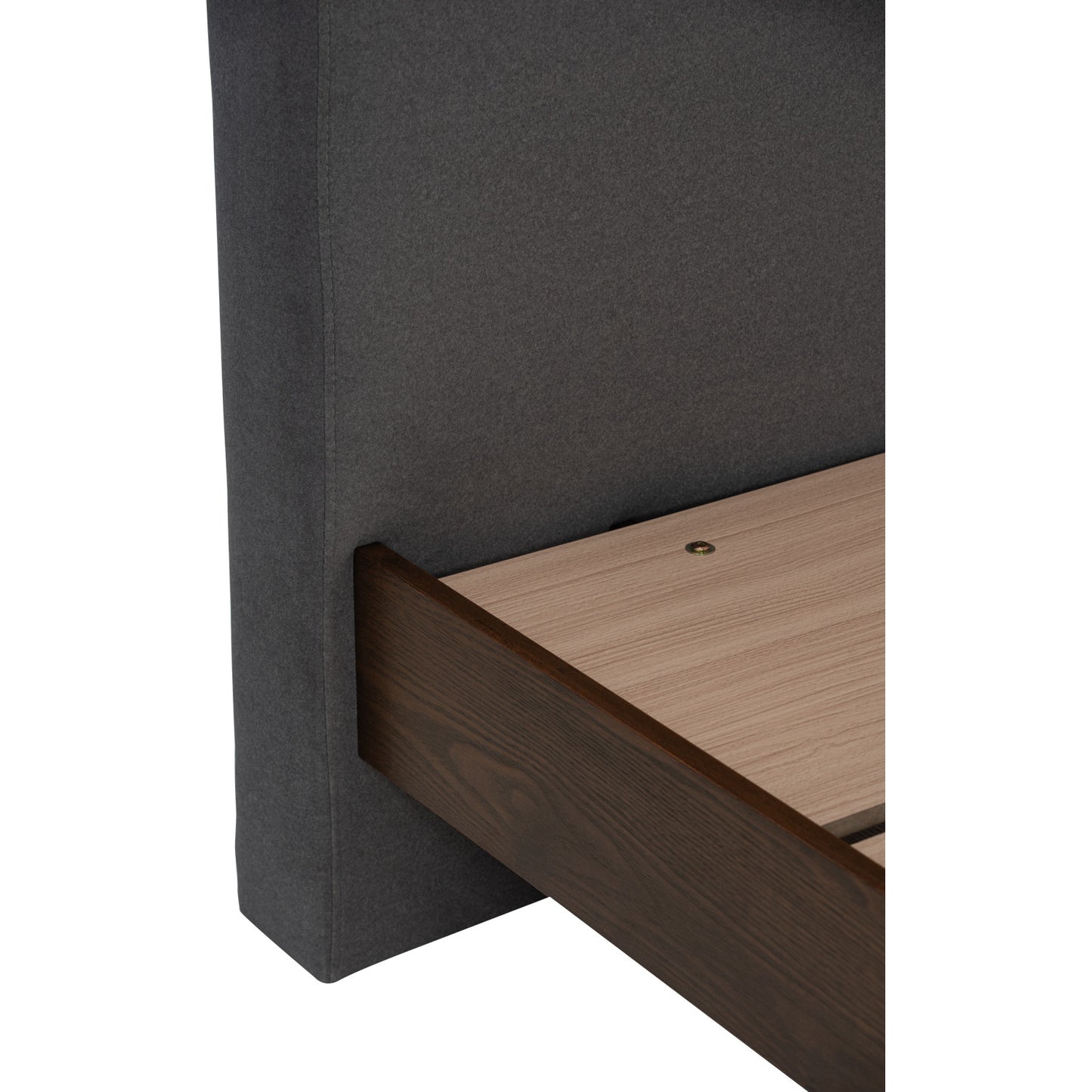 YUME Bedframe - Cocoa, Dark Grey (Queen Size)(Pets Friendly Fabric)