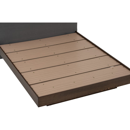 YUME Bedframe - Cocoa, Dark Grey (Queen Size)(Pets Friendly Fabric)