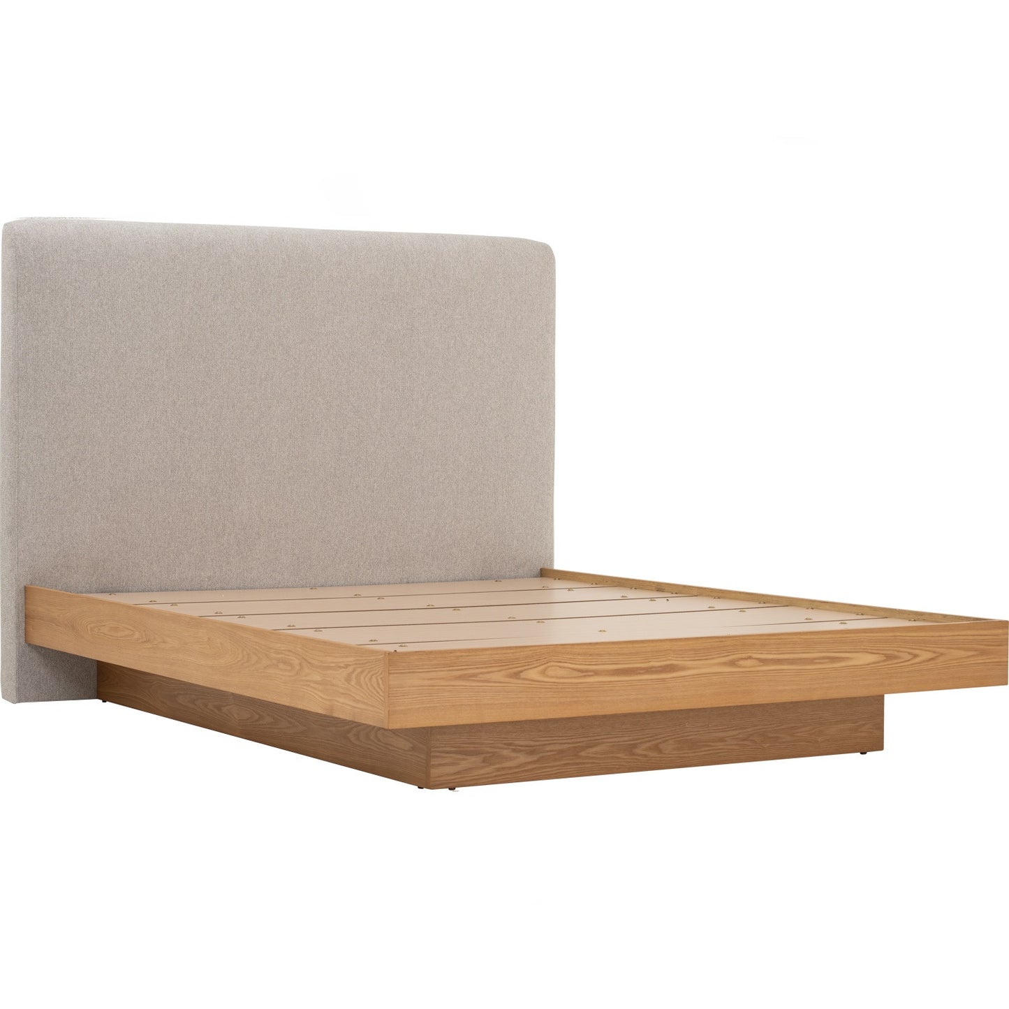 YUME Bedframe - Natural, Grey (Queen Size)