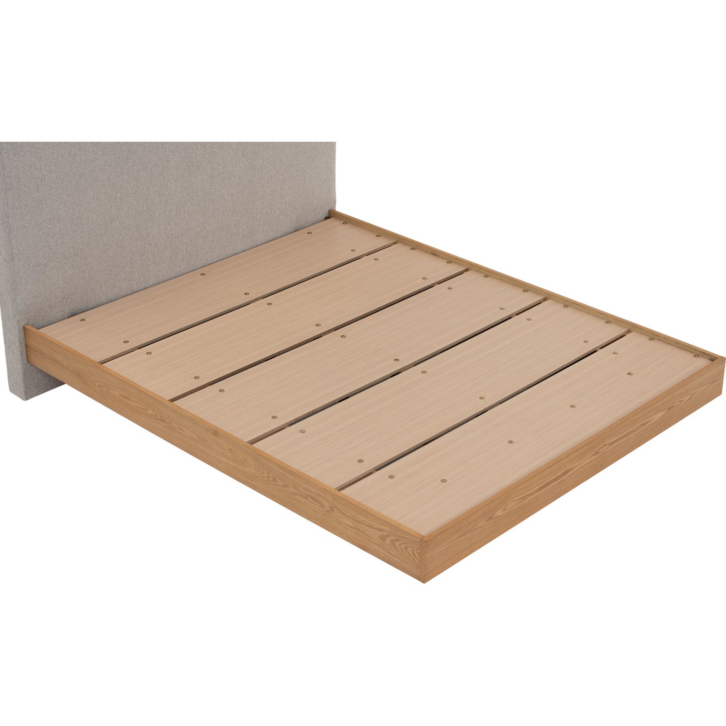 YUME Bedframe - Natural, Grey (Queen Size)