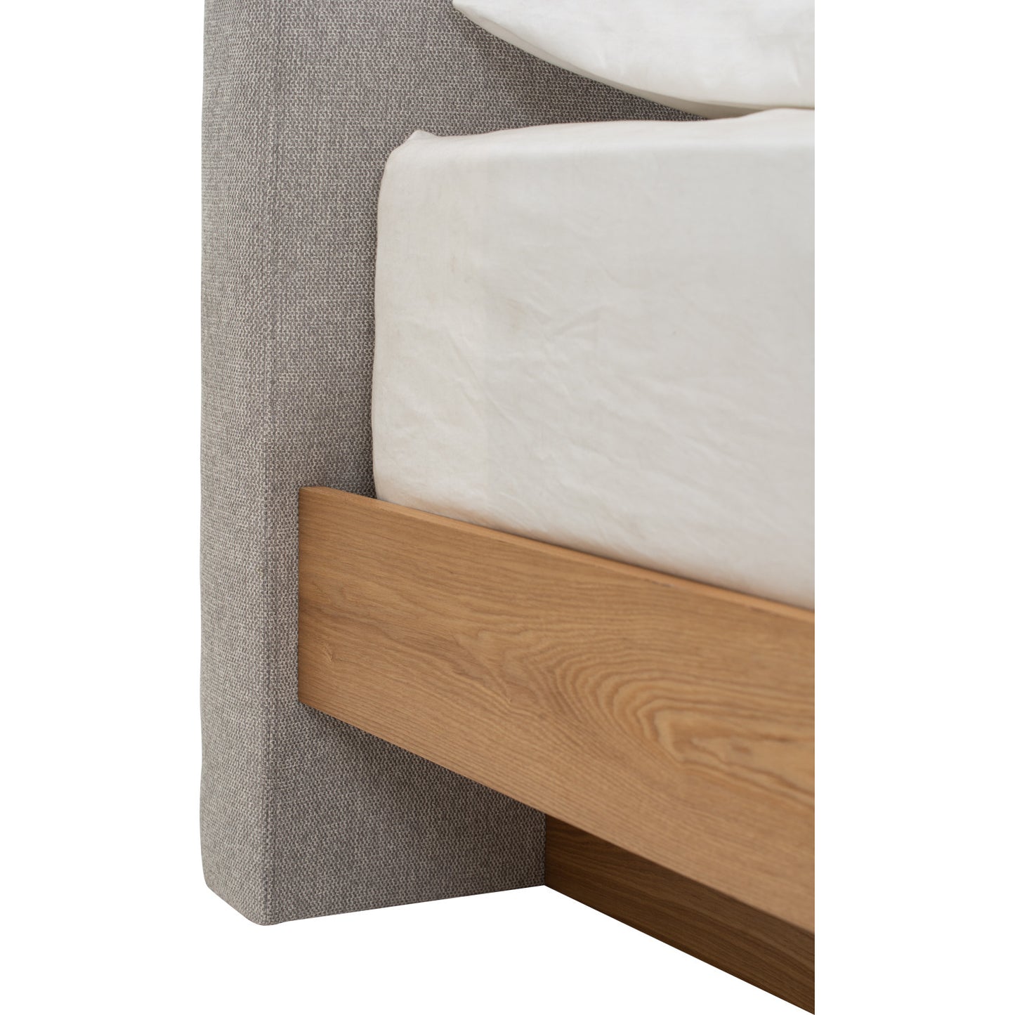 YUME Bedframe - Natural, Grey (Queen Size)