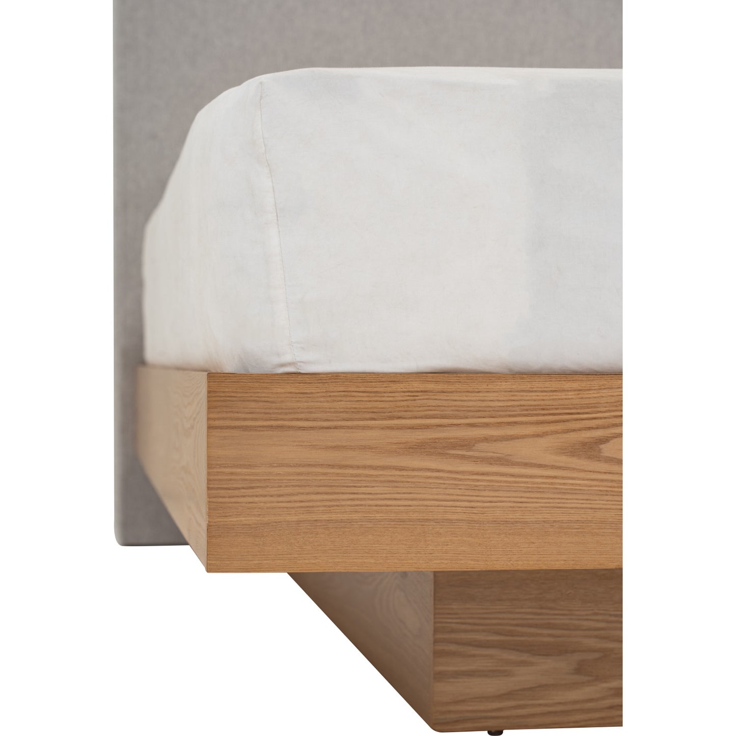 YUME Bedframe - Natural, Grey (Queen Size)