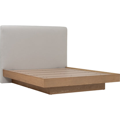 YUME Bedframe - Natural, Grey (Queen Size)(Pets Friendly Fabric)