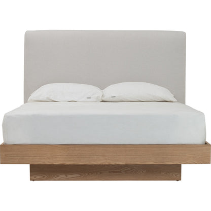 YUME Bedframe - Natural, Grey (Queen Size)(Pets Friendly Fabric)