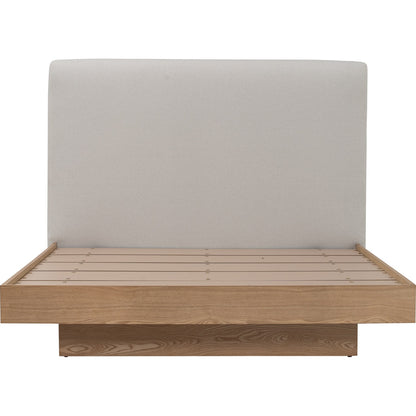 YUME Bedframe - Natural, Grey (Queen Size)(Pets Friendly Fabric)