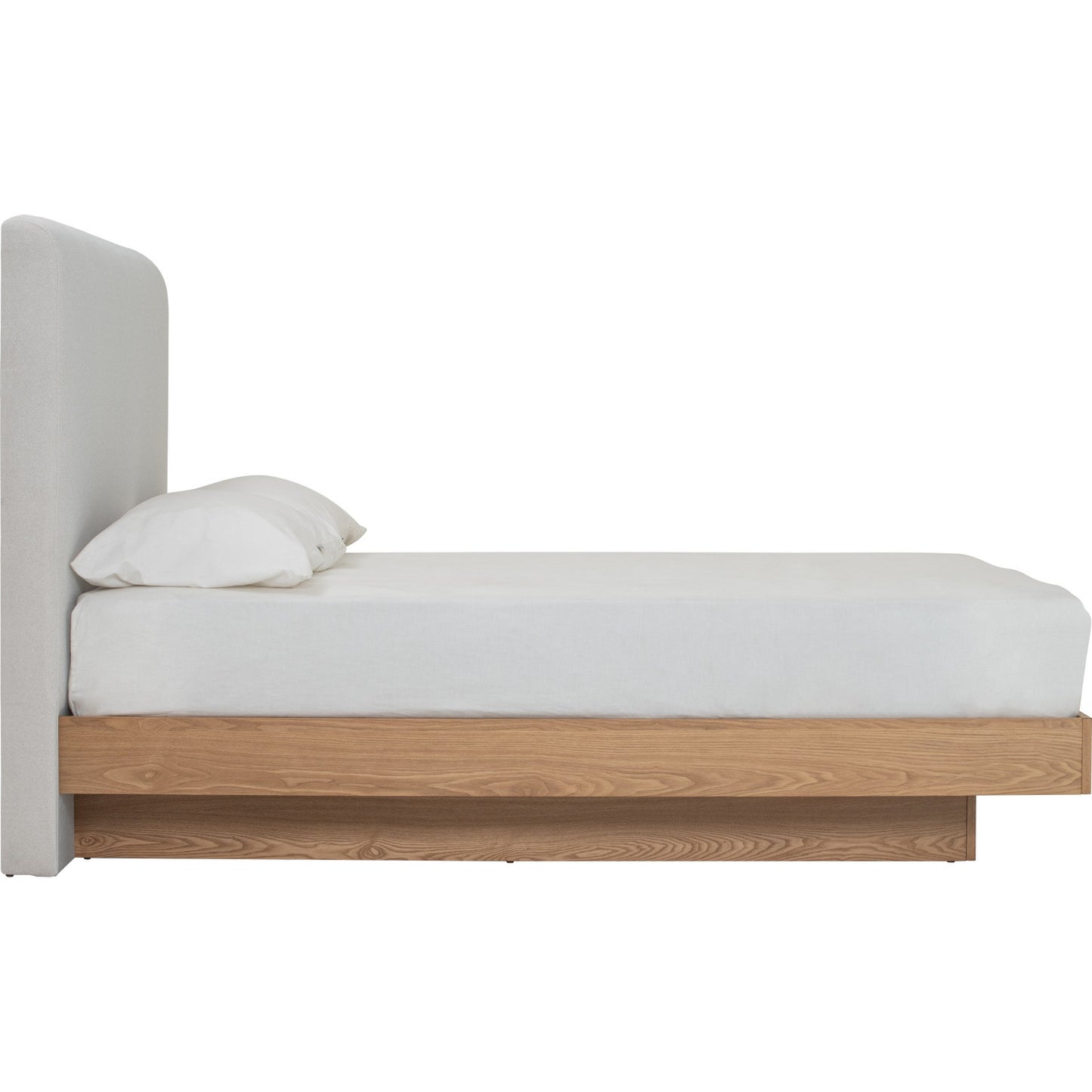 YUME Bedframe - Natural, Grey (Queen Size)(Pets Friendly Fabric)