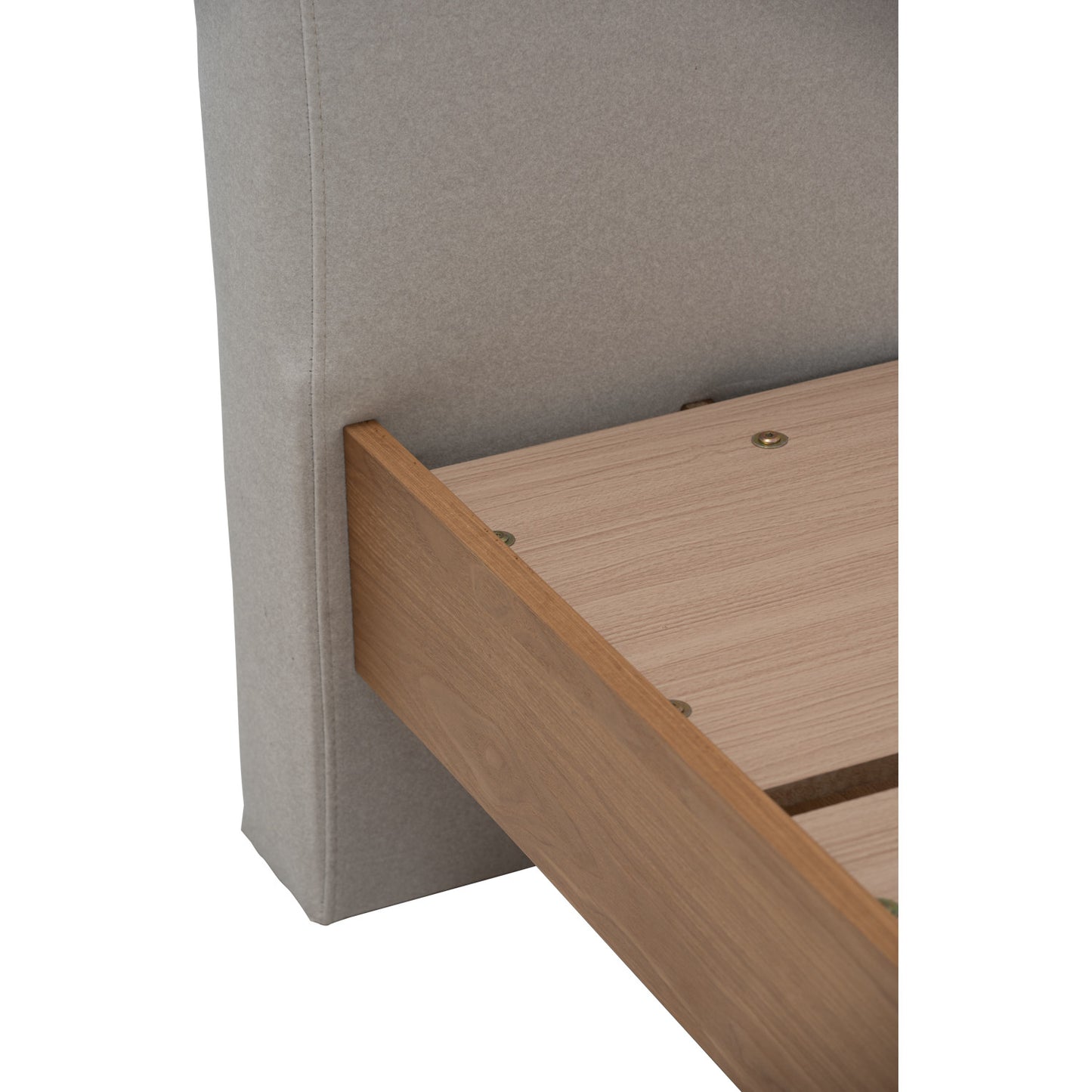 YUME Bedframe - Natural, Grey (Queen Size)(Pets Friendly Fabric)