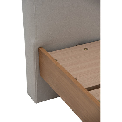 YUME Bedframe - Natural, Grey (Queen Size)(Pets Friendly Fabric)
