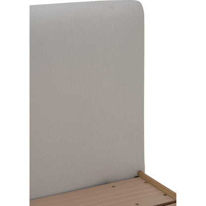 YUME Bedframe - Natural, Grey (Queen Size)(Pets Friendly Fabric)