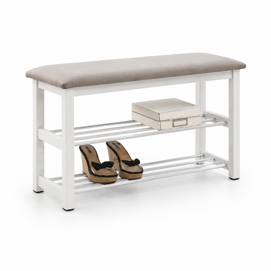 YUPI Bench - White Leg , Grey Seat (805L)