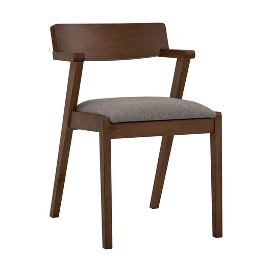 ZOLA Dining Chair - Cocoa Frame, Light Grey Seat