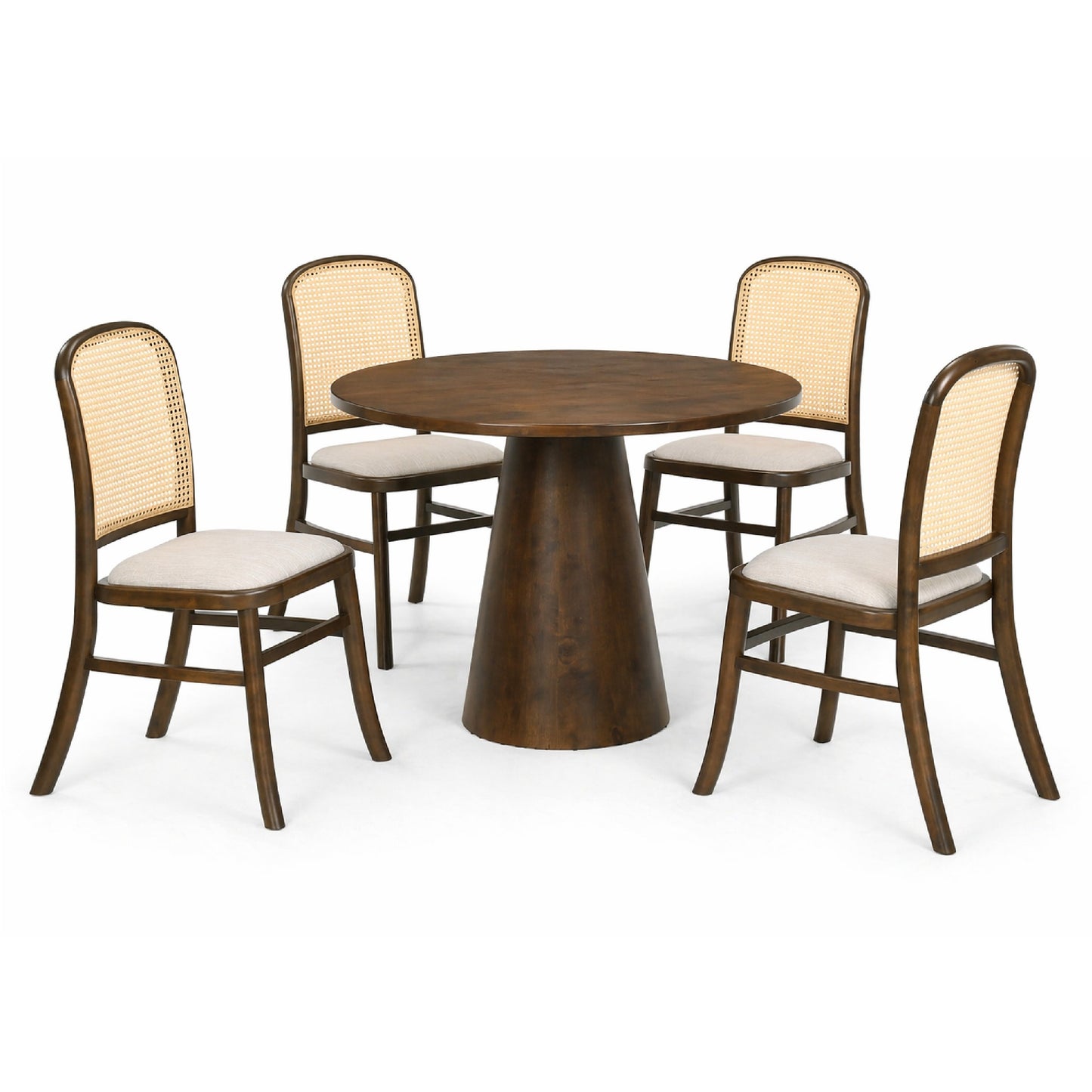 Dining Set ( 1 Zuki Table + 4 Kumi Chair ) - Walnut