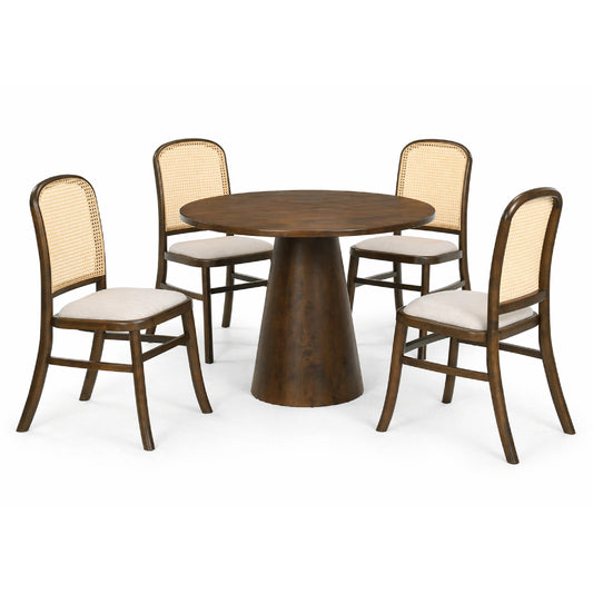 Dining Set ( 1 Zuki Table + 4 Kumi Chair ) - Walnut